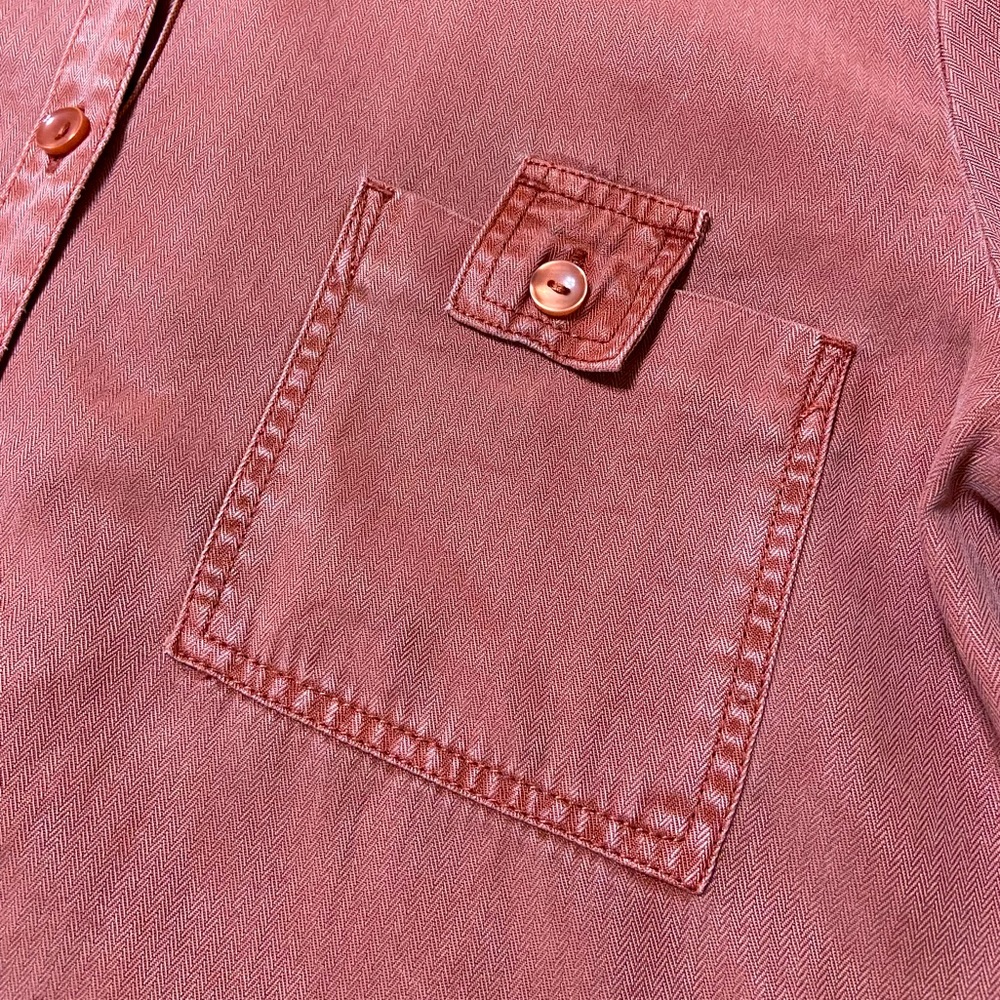 By Anthropologie ON THE ROAD L/S Button Front 100%Tencel Utility Shirt Size L - Picture 3 of 4